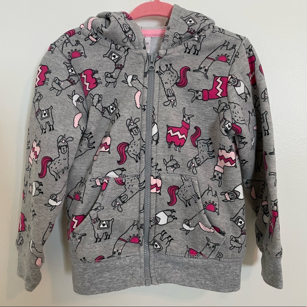 Lama Print Hoodie with Ears